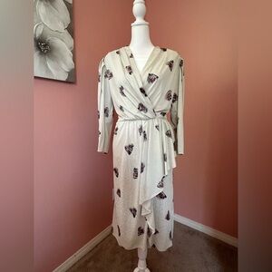 Vintage 80’s deadstock abstract print Golden Girls granny dress W shoulder pads